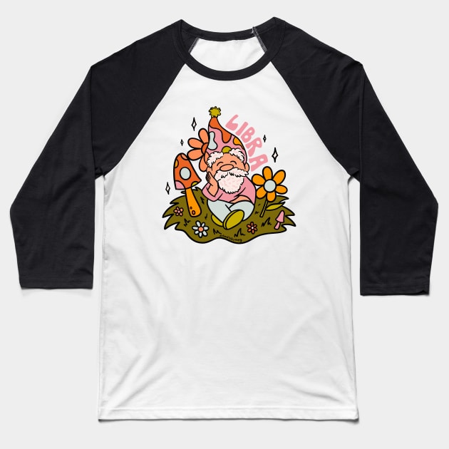 Libra Gnome Baseball T-Shirt by Doodle by Meg